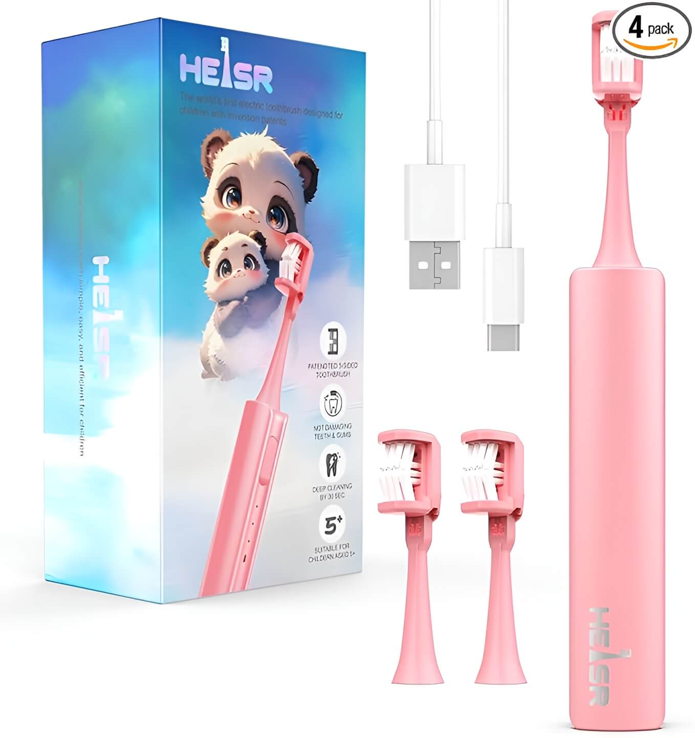 Heisr 3-Sided Sonic Electric Toothbrush for Kids BX1
