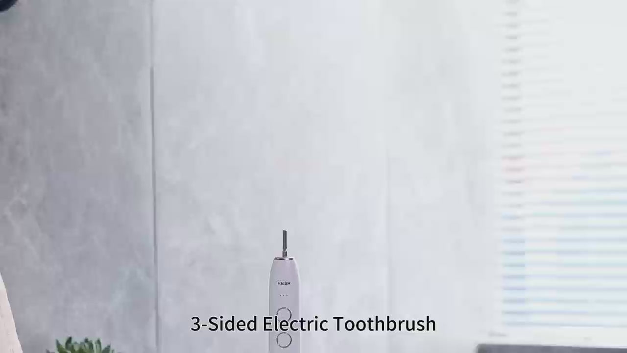 Load video: Heisr 3-Sided Cleaning Electric Toothbrush User Guide
